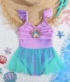 美品　ベビー水着 女の子 フリル付き　人魚 90㎝　100㎝