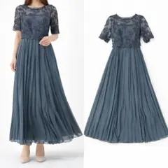 【美品】Dorry Doll 刺繍＆プリーツ袖付きロングドレス S相当