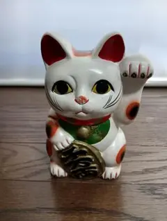 大型】招き猫 陶器製 貯金箱 右手上げ 40cm級 昭和レトロ 縁起物 金運2