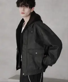 ASTRONOMYヴィンテージ加工 PU合皮 A-2ショートブルゾン/Sサイズ