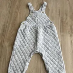 PETIT BATEAU グレー キルティングロンパース 80cm