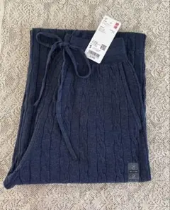 UNIQLOウォッシャブルニットケーブルパンツ　 S ブルー