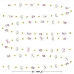 4歳 誕生日 飾り付け ユニコーン ガーランド バースデー 飾り セット