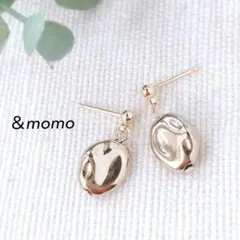 57 ビーンズメタル　ゴールド　ハンドメイド　ピアス　イヤリング　シンプル