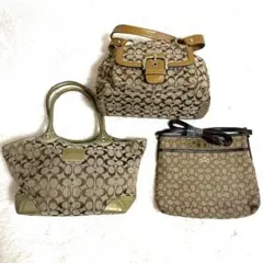 ぶぅこ様専用　定価3万以上　コーチ COACH シグネチャーバック3点セット