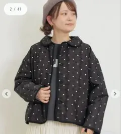 ★新品★サマンサモスモス　中綿　花柄　刺繍　キルティングジャケット　フリーサイズ