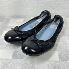 ペダラ pedala ペダラフラットシューズ エナメルトゥ リボン付 23.5