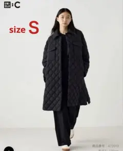 本日限定価格UNIQLO C パフテックオーバーサイズキルトコートＳ　ブラック