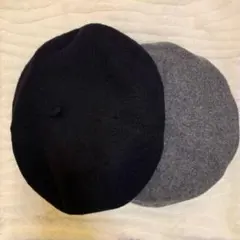 studio CLIP ベレー帽　黒・グレー２色セット