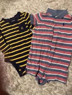 babyGap ストライプ ポロシャツ & ラルフローレンロンパース セット