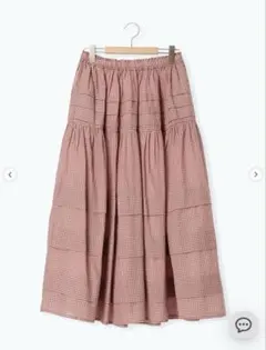 サマンサモスモス　シアータックギャザースカート　レッド(ギンガムチェック柄)