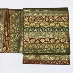 越後屋 名古屋帯開き 西陣織 正絹 中古 紺 so300