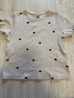H&M ハート柄 フリル袖 Tシャツ 110/116