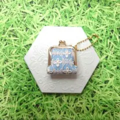 ミナペルホネン✨beads garden ブルー✨ミニミニがま口チャーム