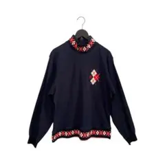 ミズノ ゴルフ ストレッチ ハイネックTシャツ レディースL ネイビー