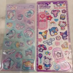 平成はっぴーフォン サンリオキャラクターズ すりガラス風シール 2点セット