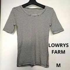 値引 ローリーズファーム 半袖 ブラウン ストライプTシャツ М
