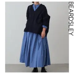 ビアズリー BEARDSLEY 先染めギャザーワンピース ストライプ サイズ1