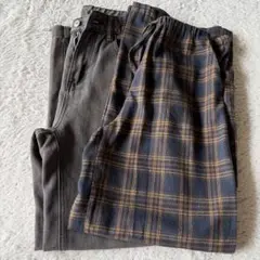 チェック ワイドパンツ ブラックデニム　SHEIN DAZY まとめ売り