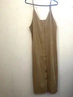 GU キャミワンピース　フロントボタン　ベロア