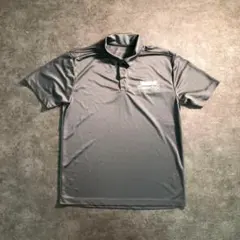 【ヴィンテージ】ポロシャツ　刺繍　グレー　半袖　古着ued SM29