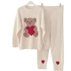 クマ刺繍フリースルームウェア M/Lサイズ