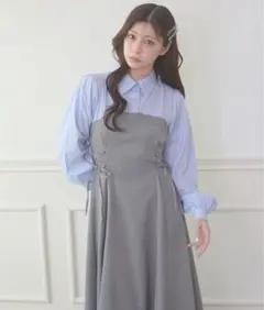 新品 タグ付き loin nuit（ロワンニュイ） ビックカラーパフワンピース