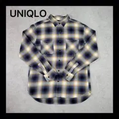 【美品】UNIQLO ユニクロ チェック柄 長袖シャツ L
