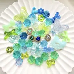 GB-1 デコパーツ 50g グリーン ブルー 青 緑 ホイップデコ レジン