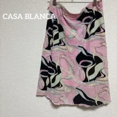 CASA BLANCA カサブランカ プッチ風 総柄スカート フレア ピンク