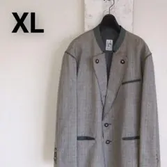 【希少】ユーロヴィンテージ チロリアンジャケット チェック柄 切替 XL