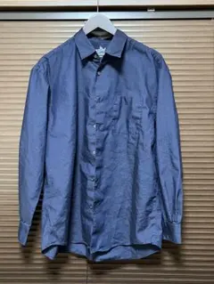 ネイビー コットン 長袖シャツ Lサイズ