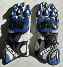 美品　TAICHI バイクグローブ 青/黒/白　Lサイズ
