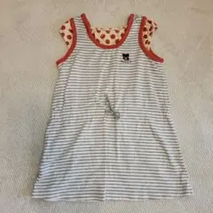 ミキハウス ストライプノースリーブワンピース 90