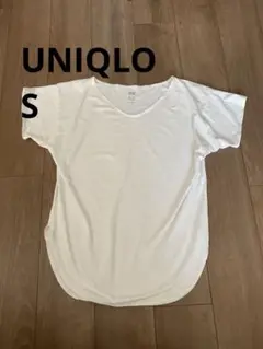 【UNIQLO】Sサイズ エアリズム シームレス Vネック ロング Tシャツ