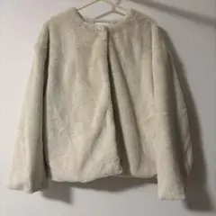 アイボリー もふもふファージャケット