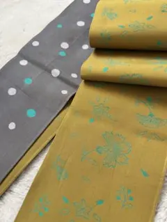 新品未使用 リバーシブル 半幅帯 黄色 ドット レモネード ROCCA 半幅帯