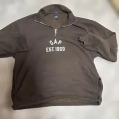 GAP ハーフジップ スウェット トレーナー ダークブラウン M