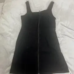 GU ブラック ノースリーブデニムミニワンピース