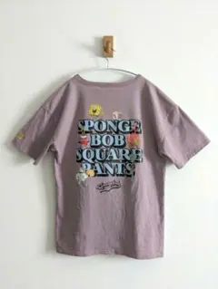 スポンジボブ Tシャツ くすみパープル　Ｌ