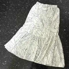 SNIDEL スナイデル ウエストギャザーロングスカート 白