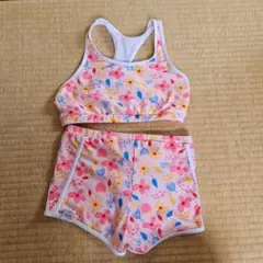 花柄セパレート水着とTシャツセット 155cm