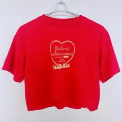 【S】glimmer レッド Tシャツ 裾切りっぱなし レディース トップスのサムネイル