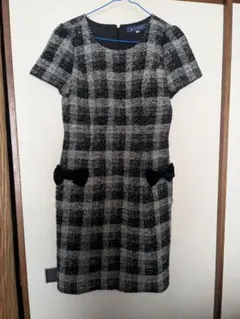 お値下げ✨M'S GRACY チェック柄 半袖ワンピース 40