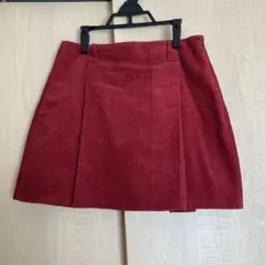 GU コーデュロイ ミニスカート M 赤