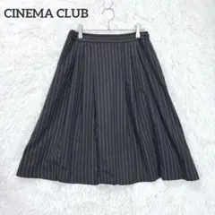 シネマクラブ　フレアスカート　ブラック　L ひざ下丈　ウエストゴム　ストライプのサムネイル