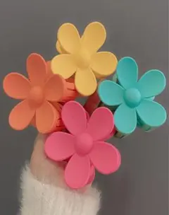 花型 ヘアクリップ ヘアアクセサリー カラフル4個セット