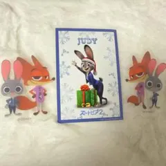 ズートピア2 映画　入場者特典　ジュディ　カード　完売シールおまけ付き