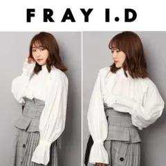 FRAY I.D ボリュームスリーブ ブラウス ボウタイ チェック 秋冬