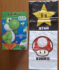 非売品 スーパーマリオ３点 キノコ スターTシャツ ヨッシーフィギュア